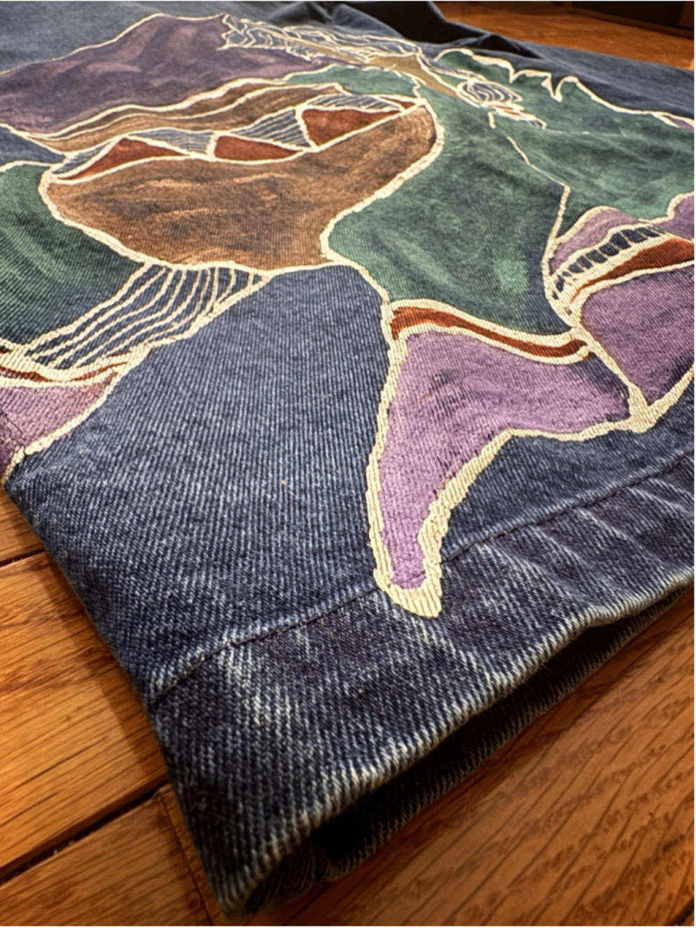 Vintage Hand Painted Denim Jacket Typhoons by Melissa-BOHO Southwestern NOS-MINT - Picture 13 of 16